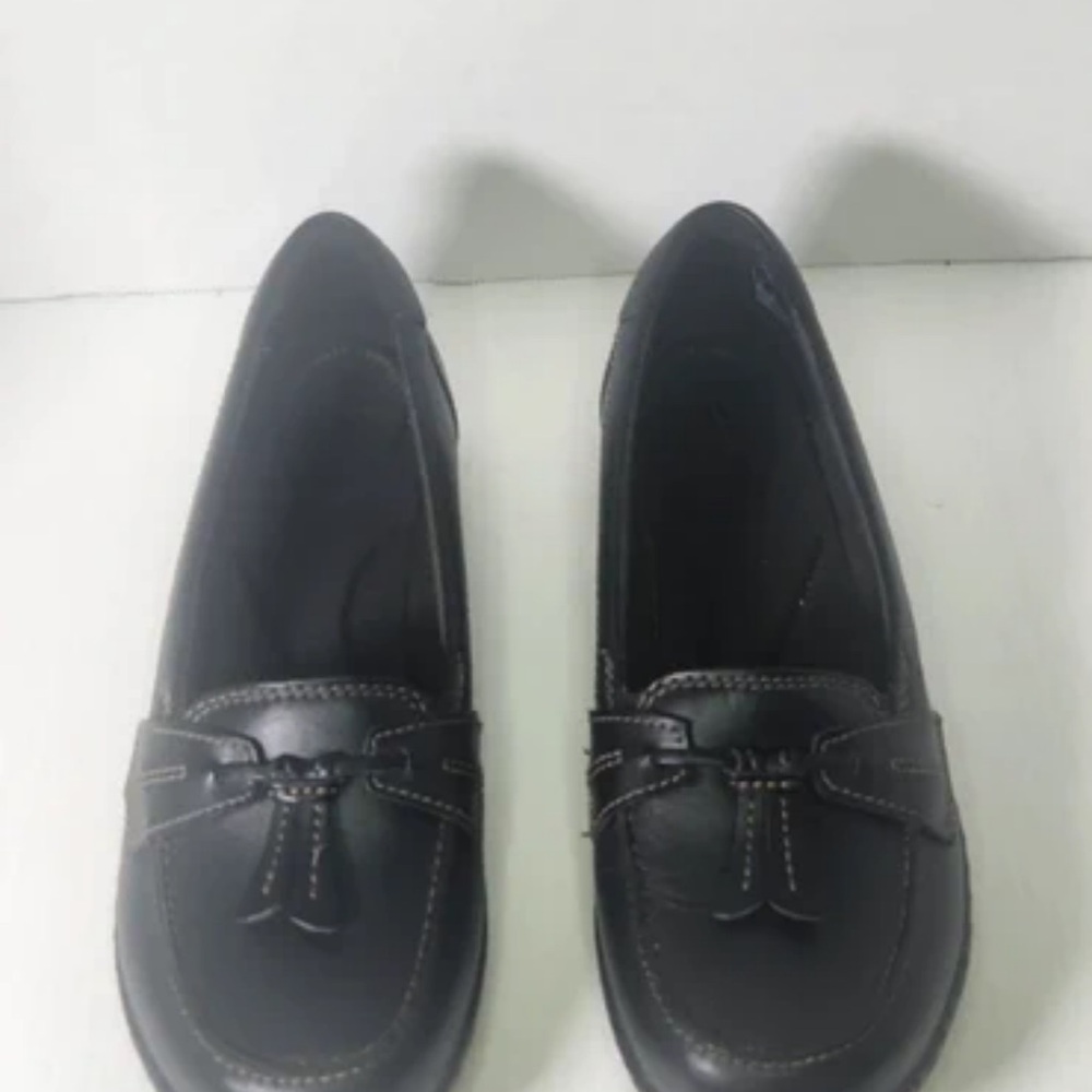 Clarks Black Leather Flats